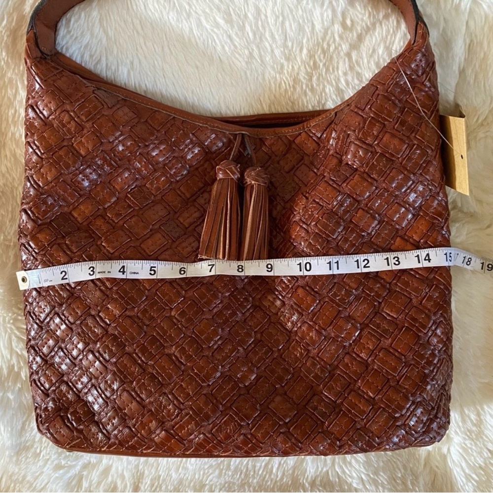 Patricia Nash Rich Brown Woven Leather Hobo - Picture 5 of 7